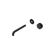 Serenity Wall Basin Mixer 185mm Spout Marquina Black Handle Matte Black gallery detail image