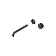 Serenity Wall Basin Mixer 220mm Spout Marquina Black Handle Matte Black gallery detail image