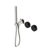 Serenity Shower System Marquina Black Handle And Slim Shower Brushed Nickel gallery detail image