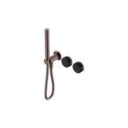 Serenity Shower System Marquina Black Handle And Slim Shower Brushed Bronze gallery detail image
