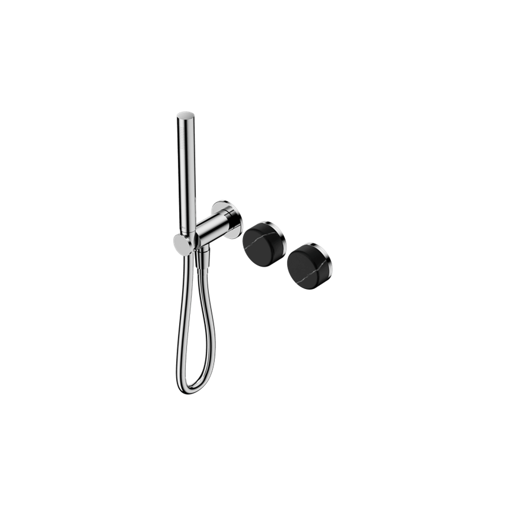 Serenity Shower System Marquina Black Handle And Slim Shower Chrome gallery detail image