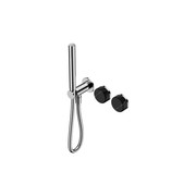 Serenity Shower System Marquina Black Handle And Slim Shower Chrome gallery detail image