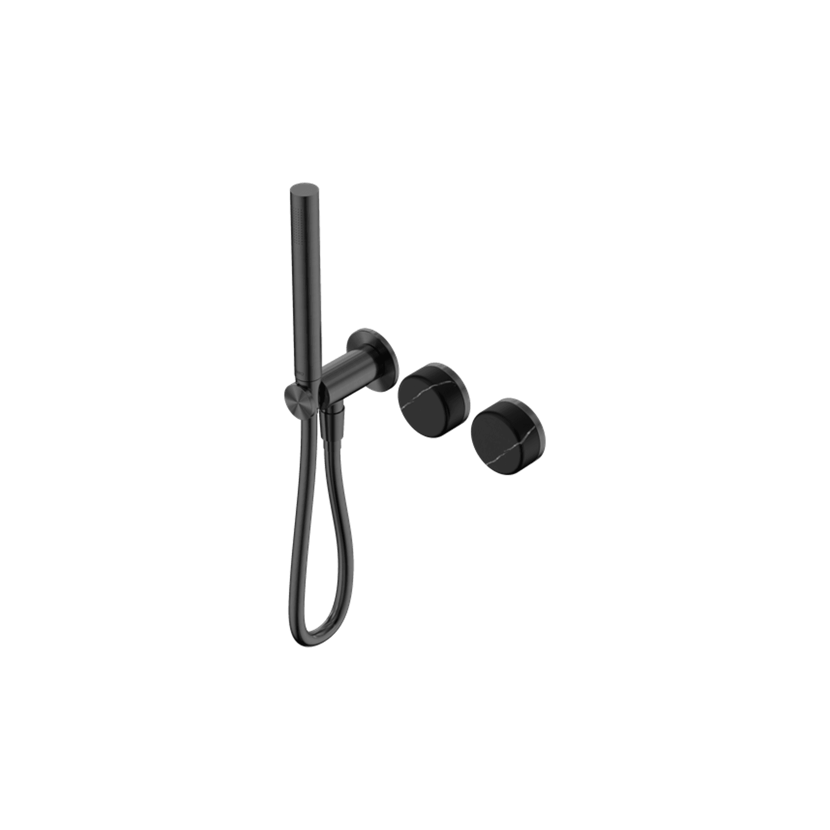 Serenity Shower System Marquina Black Handle And Slim Shower Gun Metal gallery detail image