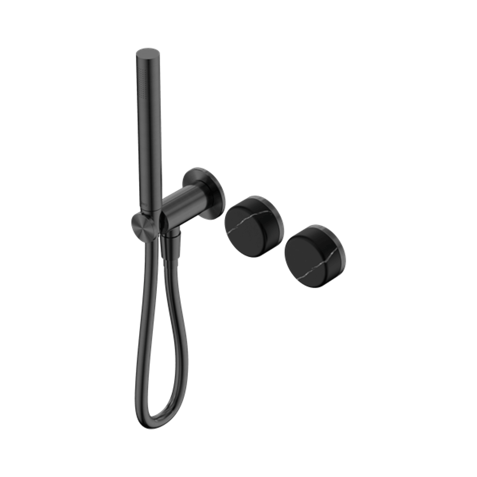 Serenity Shower System Marquina Black Handle And Slim Shower Gun Metal gallery detail image