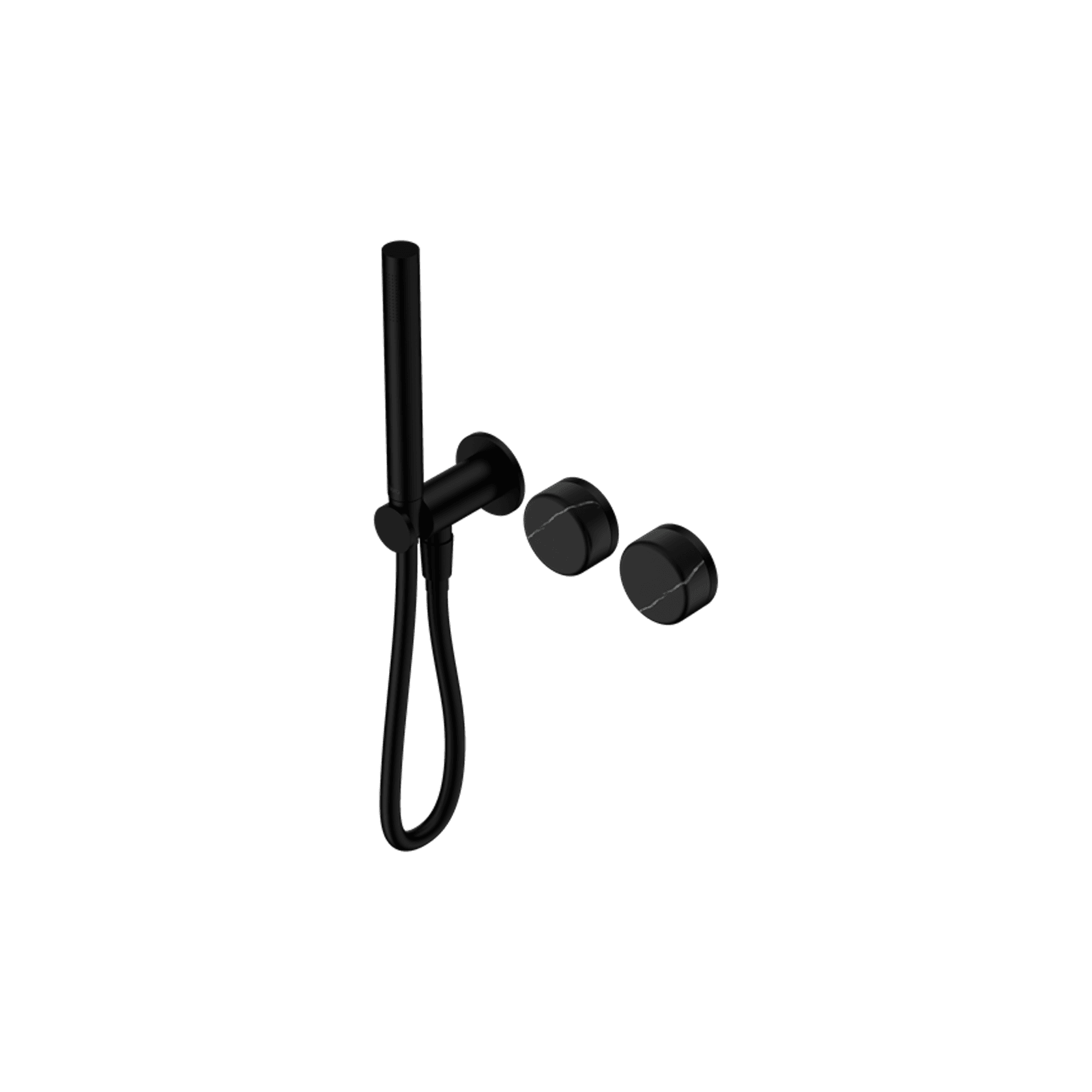 Serenity Shower System Marquina Black Handle And Slim Shower Matte Black gallery detail image