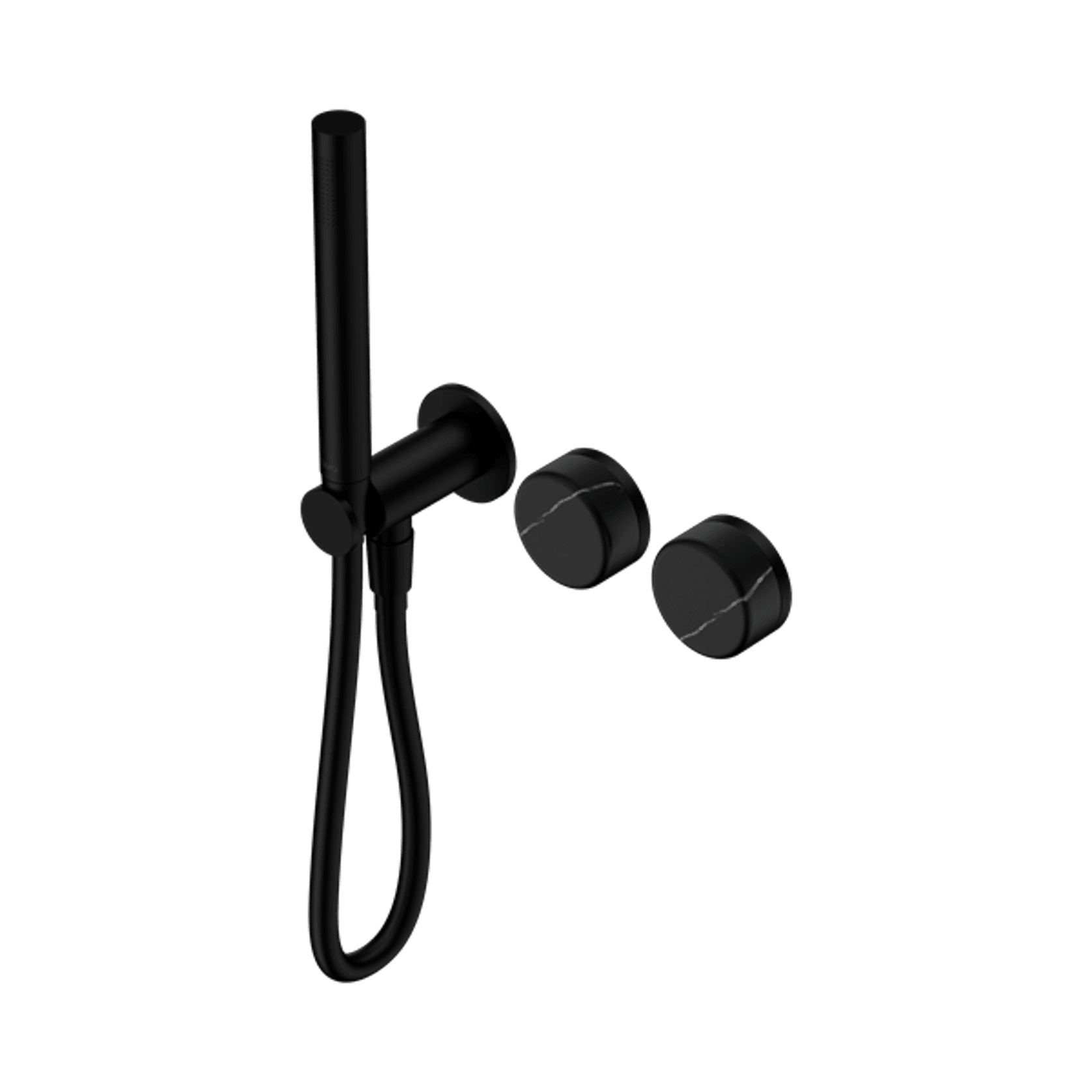 Serenity Shower System Marquina Black Handle And Slim Shower Matte Black gallery detail image