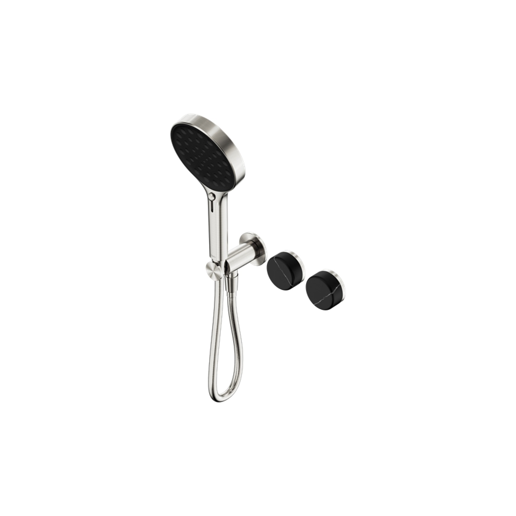 Serenity Shower System Marquina Black Handle And Serenity Hand Shower Brushed Nickel gallery detail image