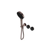 Serenity Shower System Marquina Black Handle And Serenity Hand Shower Brushed Bronze gallery detail image