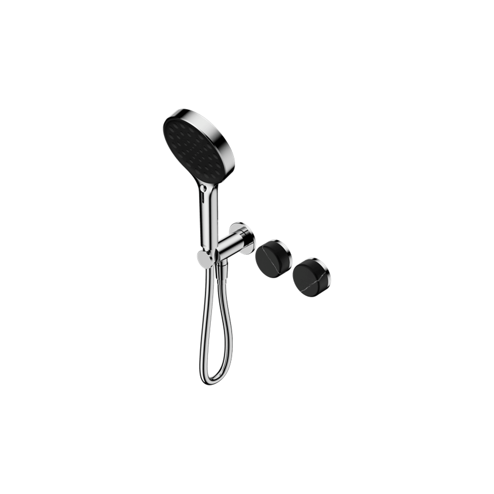 Serenity Shower System Marquina Black Handle And Serenity Hand Shower Chrome gallery detail image
