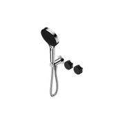 Serenity Shower System Marquina Black Handle And Serenity Hand Shower Chrome gallery detail image
