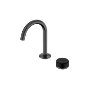 Serenity Basin Mixer Arc Spout Marquina Black Handle Gun Metal gallery detail image