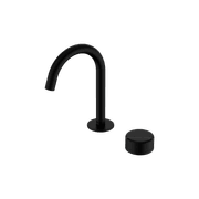 Serenity Basin Mixer Arc Spout Marquina Black Handle Matte Black gallery detail image