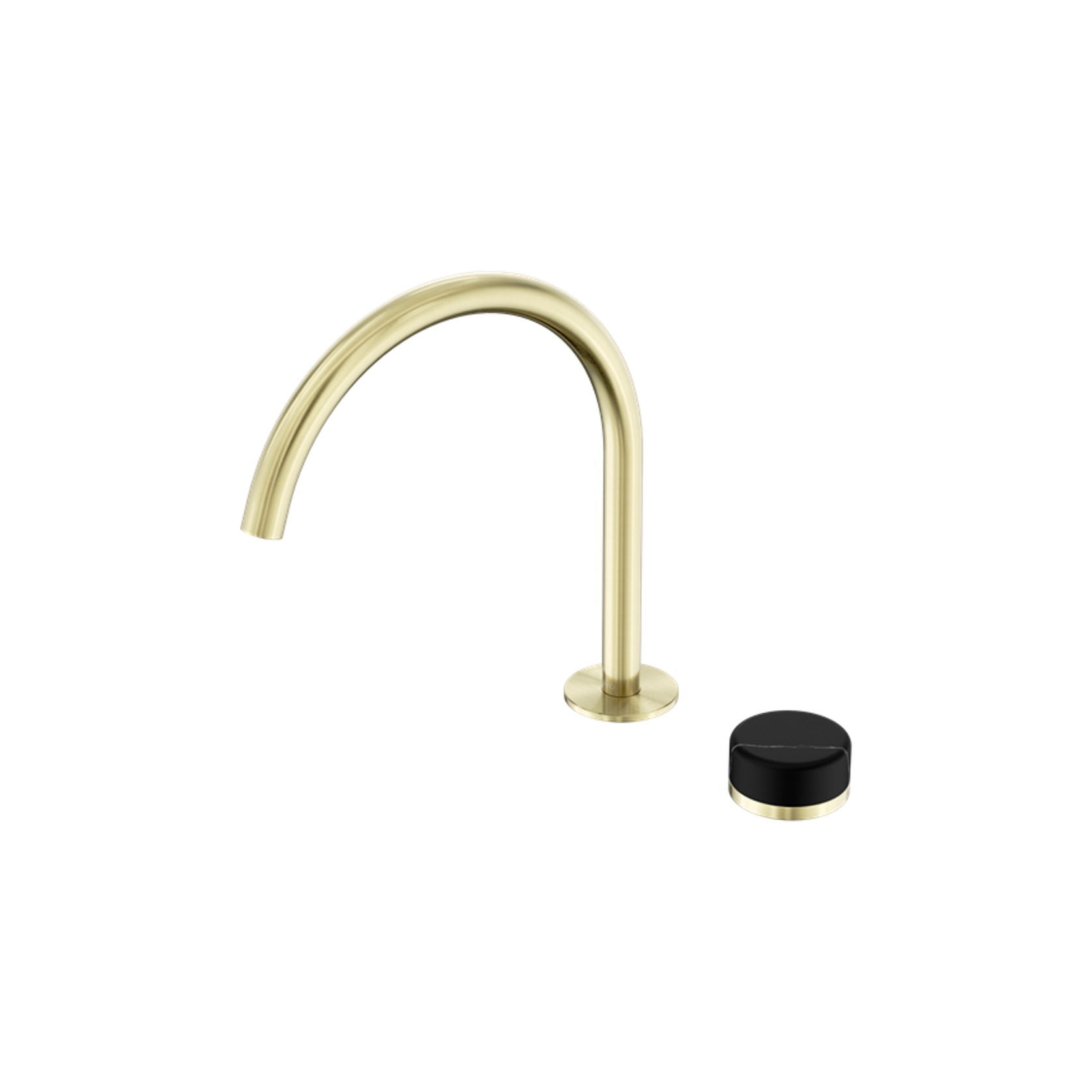Serenity Bath/Kitchen Mixer Arc Spout Marquina Black Handle Brushed Gold gallery detail image