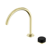 Serenity Bath/Kitchen Mixer Arc Spout Marquina Black Handle Brushed Gold gallery detail image