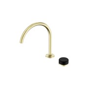Serenity Bath/Kitchen Mixer Arc Spout Marquina Black Handle Brushed Gold gallery detail image
