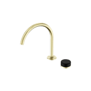 Serenity Bath/Kitchen Mixer Arc Spout Marquina Black Handle Brushed Gold gallery detail image
