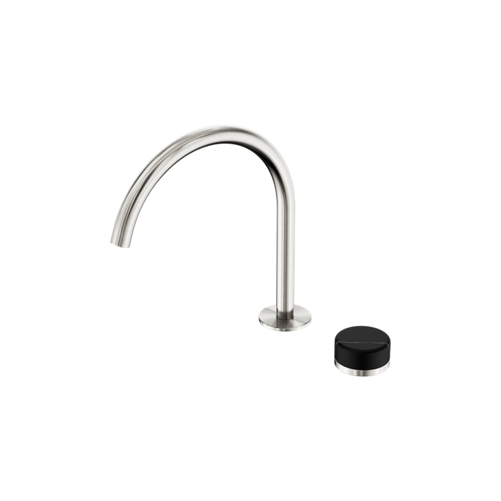 Serenity Bath/Kitchen Mixer Arc Spout Marquina Black Handle Brushed Nickel gallery detail image