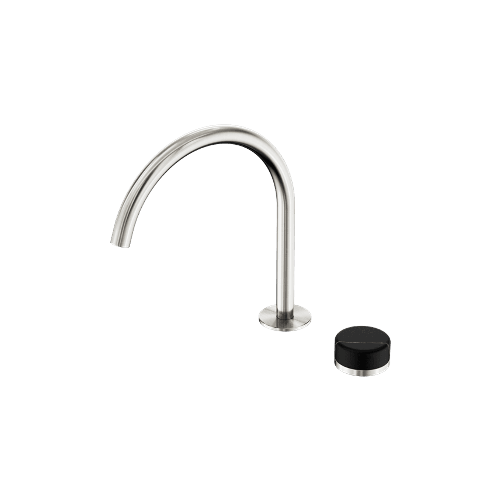 Serenity Bath/Kitchen Mixer Arc Spout Marquina Black Handle Brushed Nickel gallery detail image