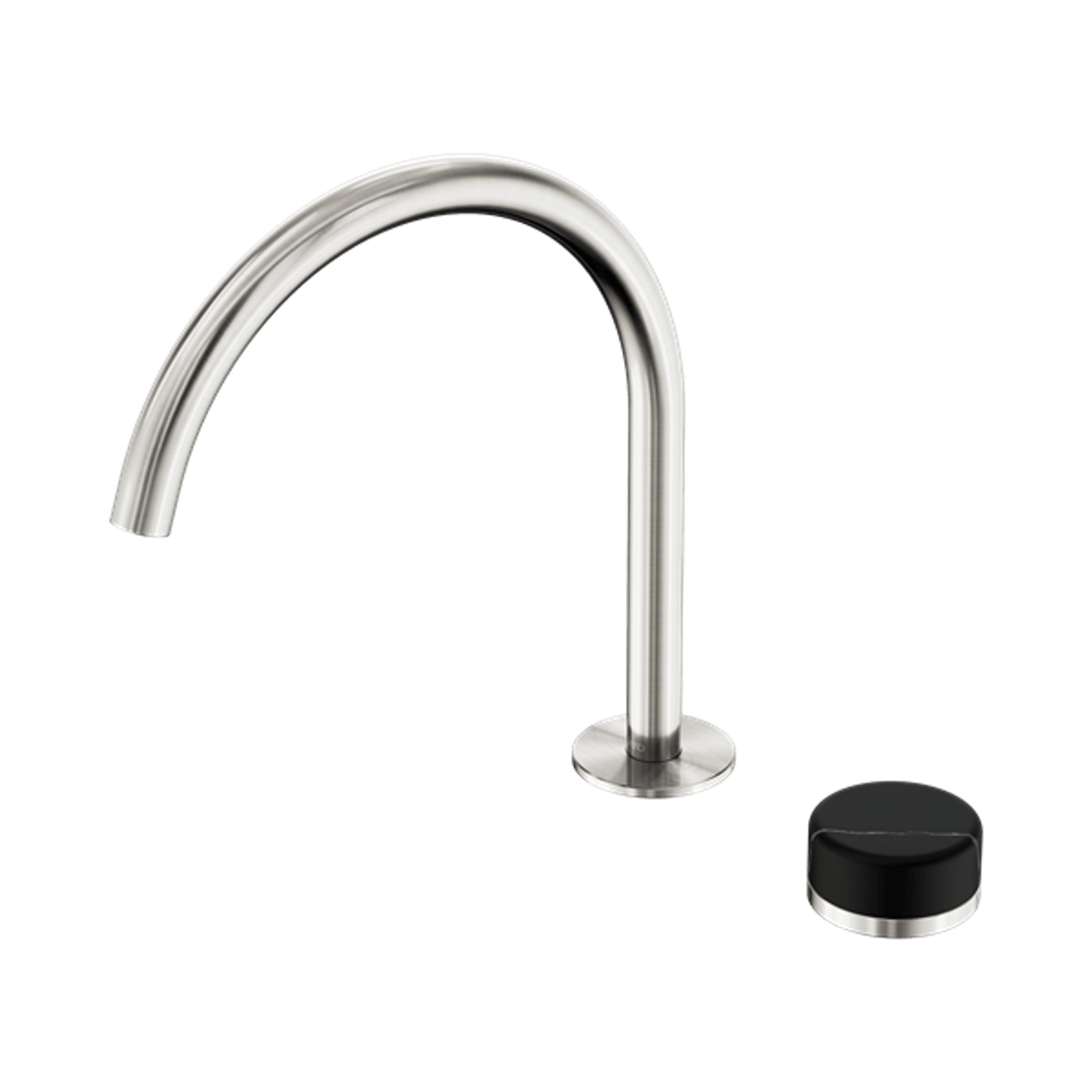 Serenity Bath/Kitchen Mixer Arc Spout Marquina Black Handle Brushed Nickel gallery detail image