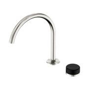 Serenity Bath/Kitchen Mixer Arc Spout Marquina Black Handle Brushed Nickel gallery detail image