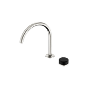 Serenity Bath/Kitchen Mixer Arc Spout Marquina Black Handle Brushed Nickel gallery detail image