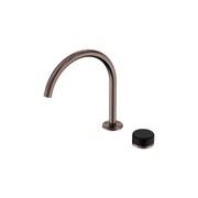 Serenity Bath/Kitchen Mixer Arc Spout Marquina Black Handle Brushed Bronze gallery detail image