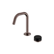 Serenity Basin Mixer Edge Spout Marquina Black Handle Brushed Bronze gallery detail image