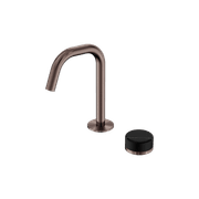 Serenity Basin Mixer Edge Spout Marquina Black Handle Brushed Bronze gallery detail image