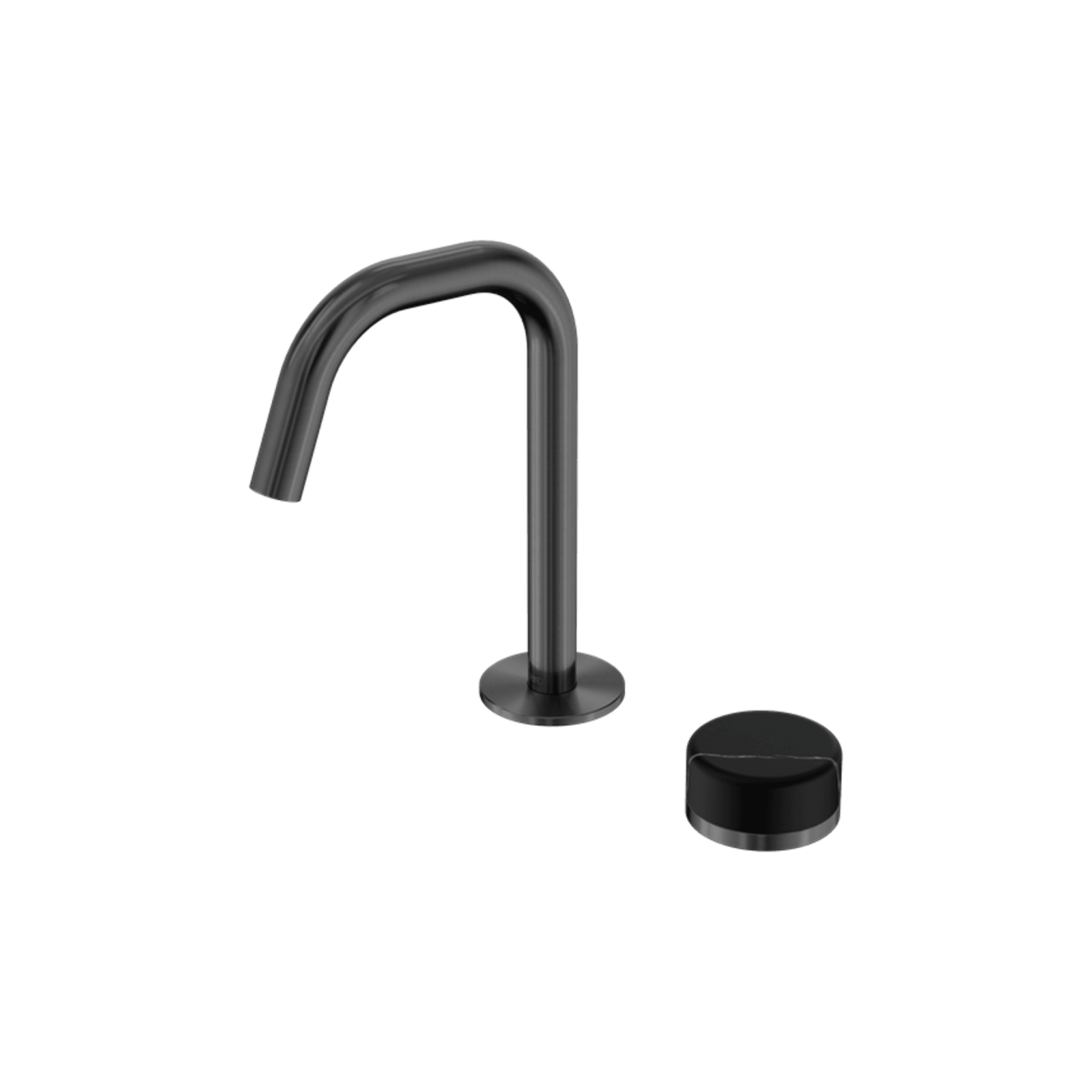Serenity Basin Mixer Edge Spout Marquina Black Handle Gun Metal gallery detail image