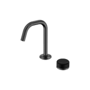 Serenity Basin Mixer Edge Spout Marquina Black Handle Gun Metal gallery detail image