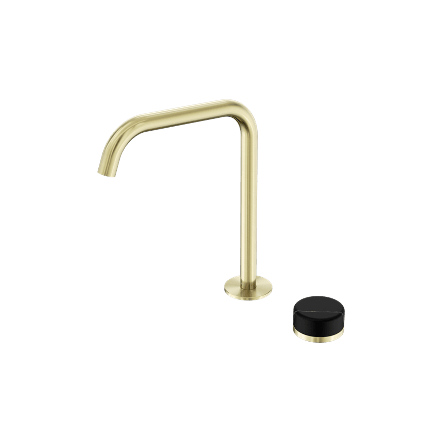 Serenity Bath/Kitchen Mixer Edge Spout Marquina Black Handle Brushed Gold gallery detail image
