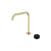 Serenity Bath/Kitchen Mixer Edge Spout Marquina Black Handle Brushed Gold gallery detail image