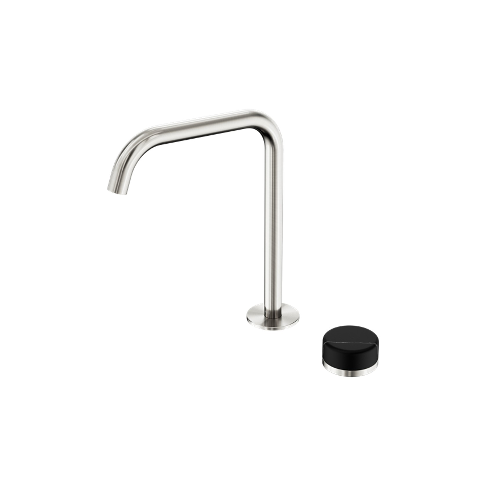 Serenity Bath/Kitchen Mixer Edge Spout Marquina Black Handle Brushed Nickel gallery detail image
