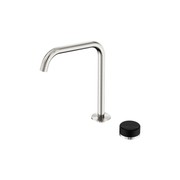 Serenity Bath/Kitchen Mixer Edge Spout Marquina Black Handle Brushed Nickel gallery detail image