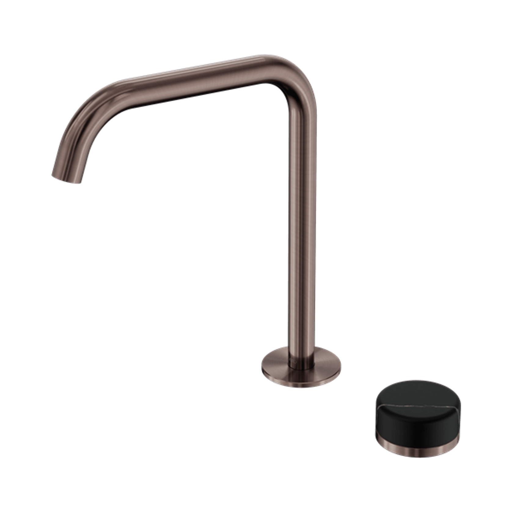 Serenity Bath/Kitchen Mixer Edge Spout Marquina Black Handle Brushed Bronze gallery detail image