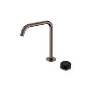 Serenity Bath/Kitchen Mixer Edge Spout Marquina Black Handle Brushed Bronze gallery detail image