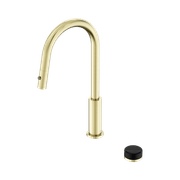 Serenity pull out kitchen Set Marquina Black Handle Brushed Gold gallery detail image