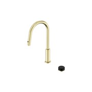 Serenity pull out kitchen Set Marquina Black Handle Brushed Gold gallery detail image