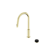 Serenity pull out kitchen Set Marquina Black Handle Brushed Gold gallery detail image