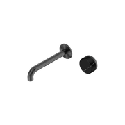 Serenity Wall Basin Mixer 220mm Spout Marquina Black Handle Gun Metal gallery detail image