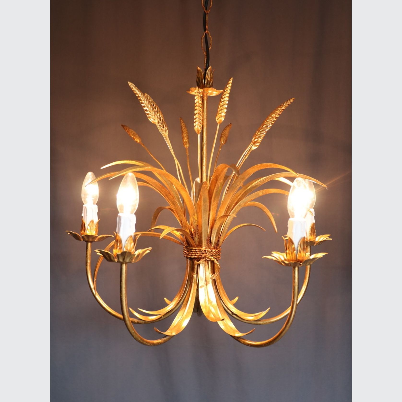 Iconic Hollywood Regency Wheat Sheaf Chandelier gallery detail image