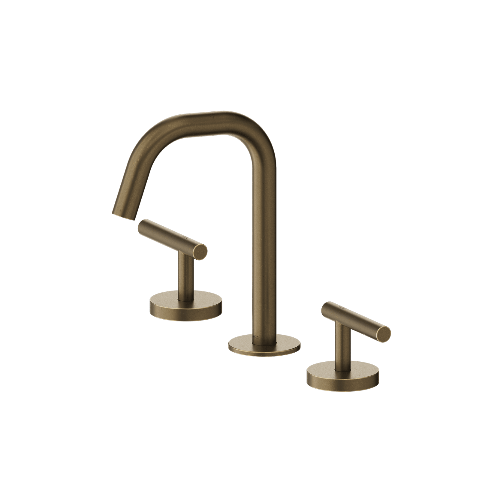 Mecca Lever Basin Set Edge Spout Tumbled Antique Brass gallery detail image