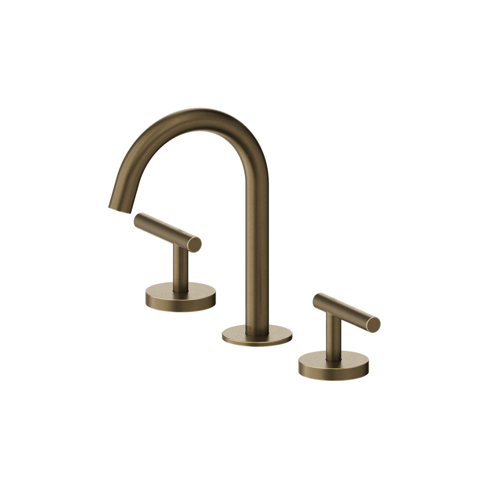 Mecca Lever Basin Set Arc Spout Tumbled Antique Brass gallery detail image