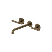 Mecca Lever Wall Basin/Bath Set 220mm Spout Tumbled Antique Brass gallery detail image