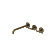Mecca Lever Wall Basin/Bath Set 220mm Offset Spout Tumbled Antique Brass gallery detail image