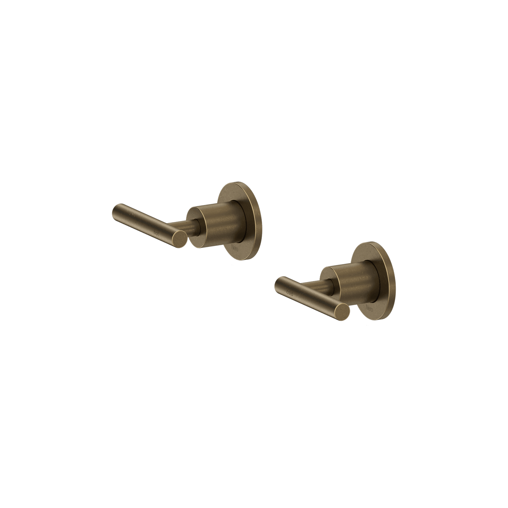 Mecca Lever Wall Top Assemblies - Shallow Fit Tumbled Antique Brass gallery detail image