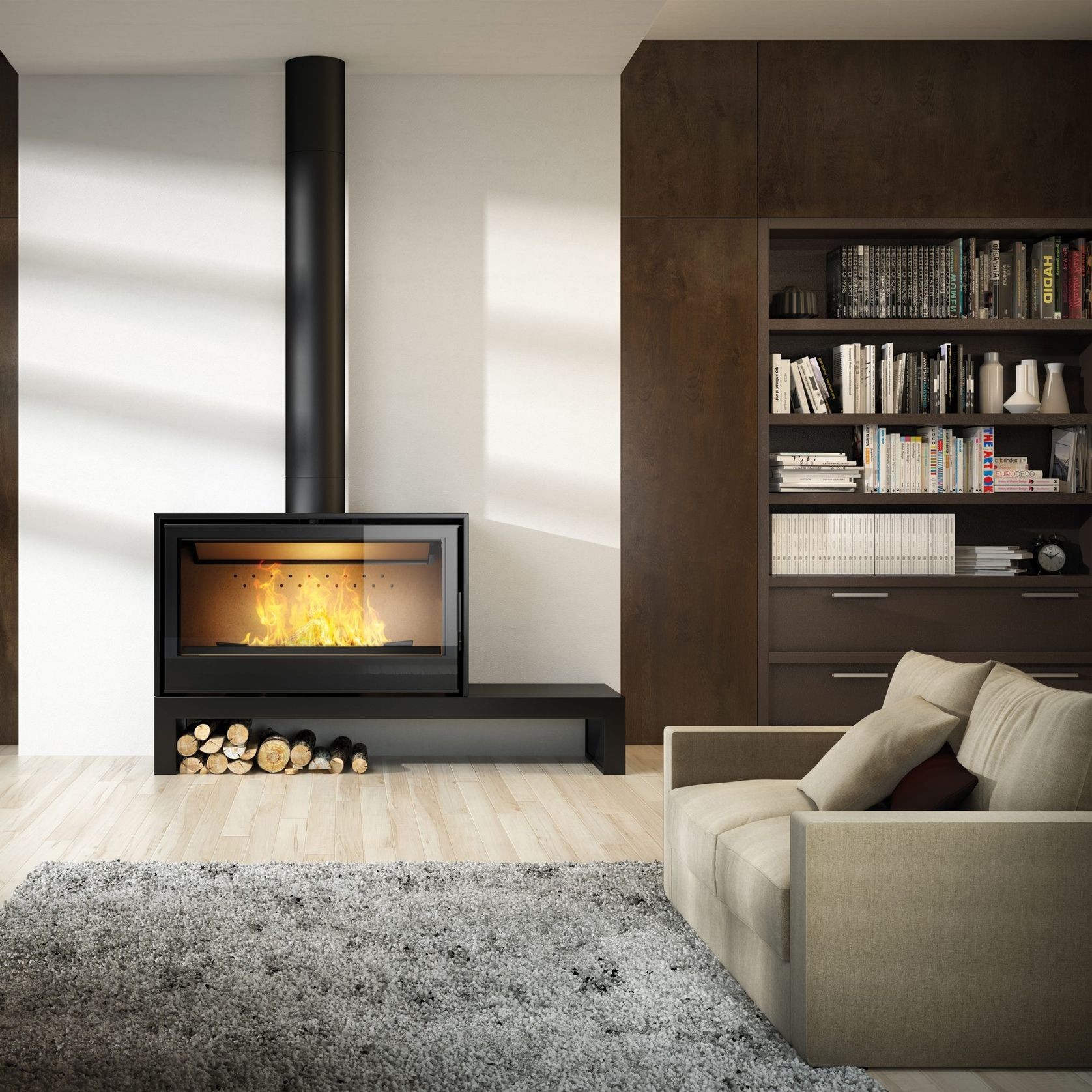 Sculpt Axis 1000 Fs Single Sided | Wood Fireplace gallery detail image