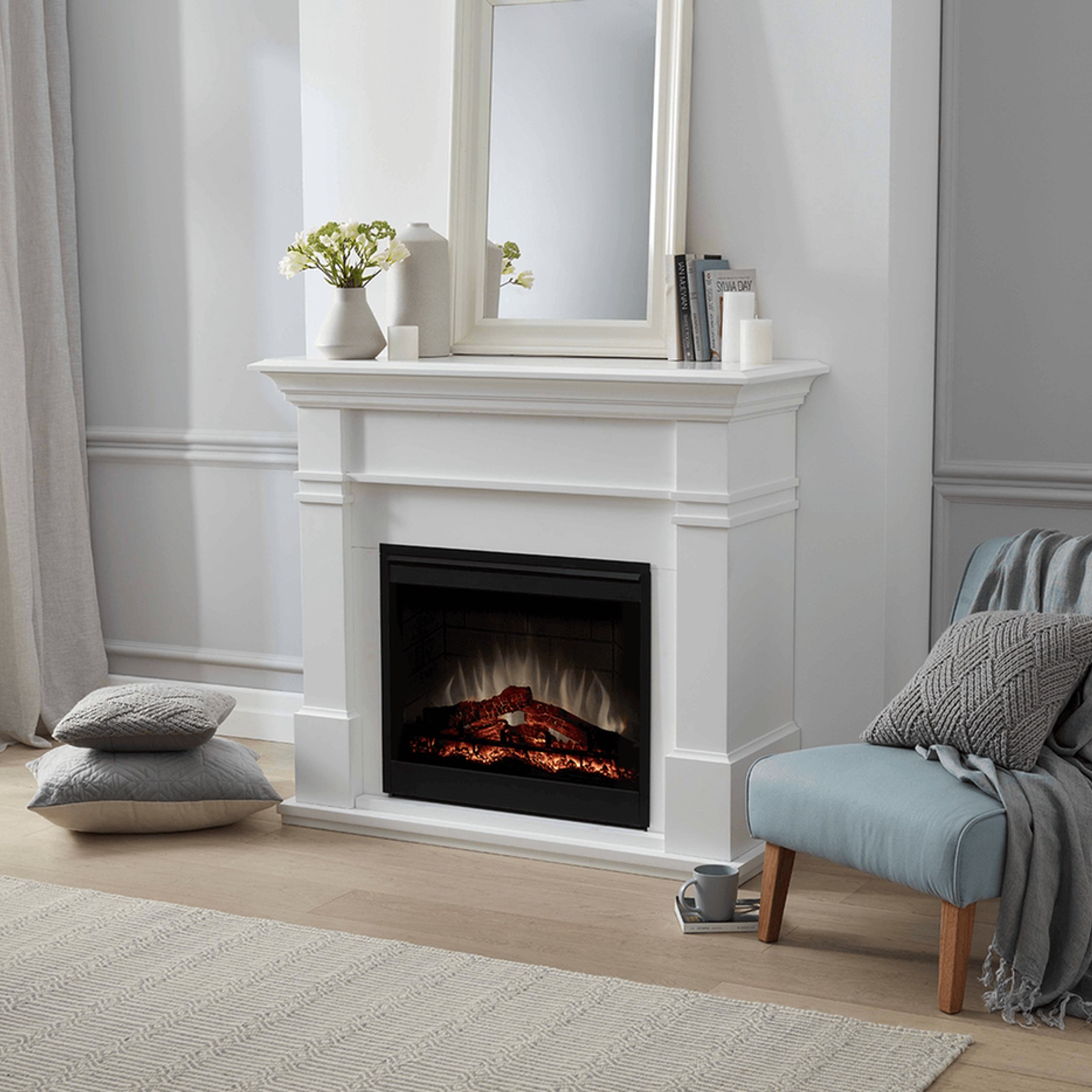 Kenton Mantel White 2Kw Electric Fireplace gallery detail image