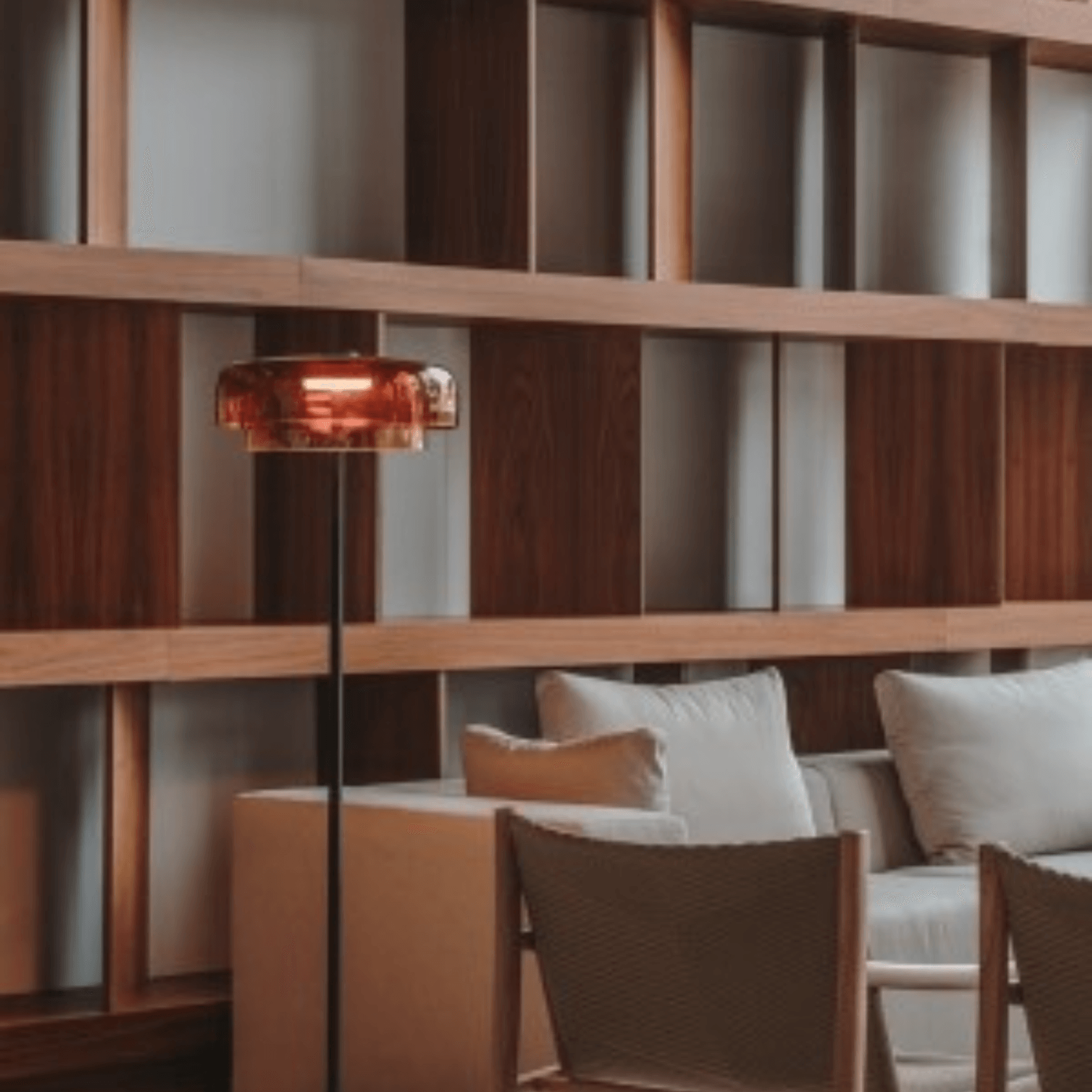 Lark 2 Shade Floor Lamp - 42 cm in Amber gallery detail image