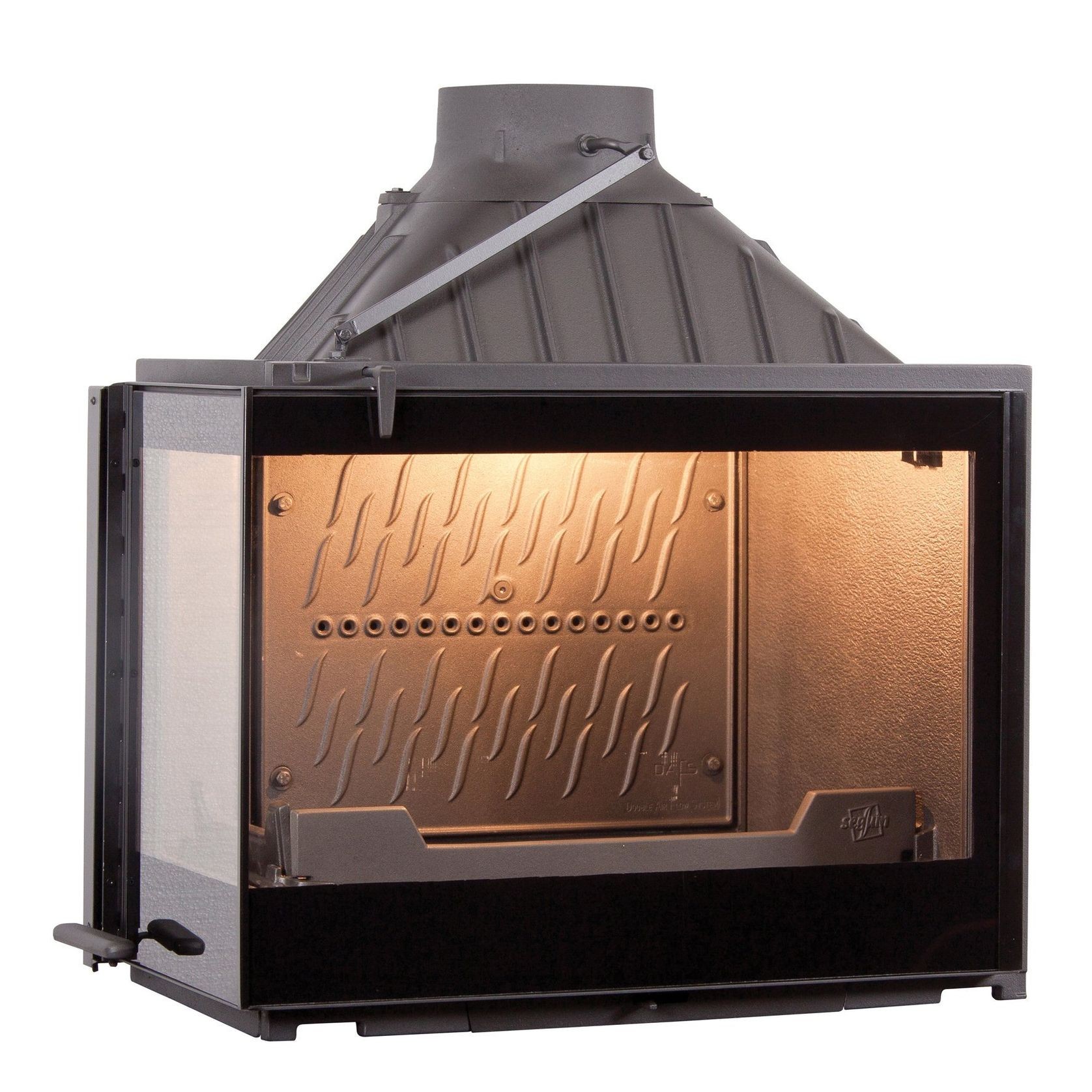 Seguin Europa 7Vl - Two Sided Black Glass Fireplace. gallery detail image